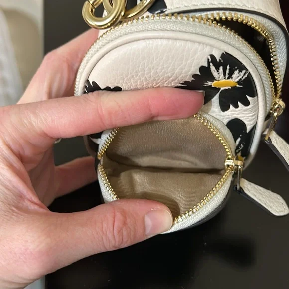 Coach NWT Mini Court Backpack Bag Charm With Floral Print - Picture 10 of 12